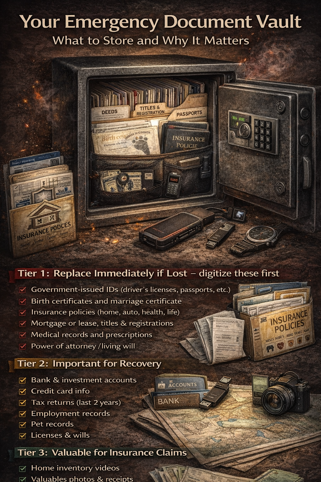 Emergency document storage and digital vault