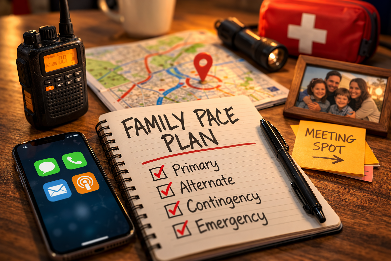 Family PACE plan for emergency communication
